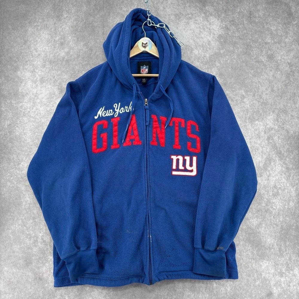 NFL New York Giants Fleece Full Zip Up Hoodie Size XL